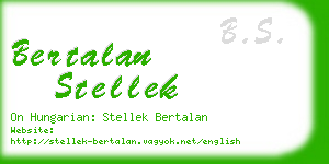 bertalan stellek business card
